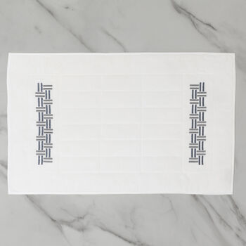 Basket Weave Embroidery Bath Mat