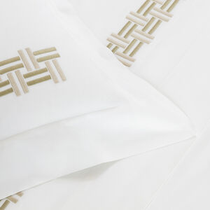 slide 3 Basket Weave Embroidery Sheet Set