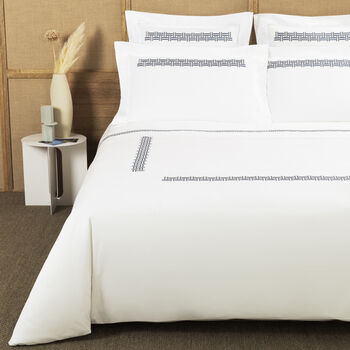 Basket Weave Embroidery Duvet Cover