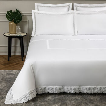 Ornate Medallion Lace Duvet Cover