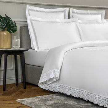 Ornate Medallion Lace Duvet Cover